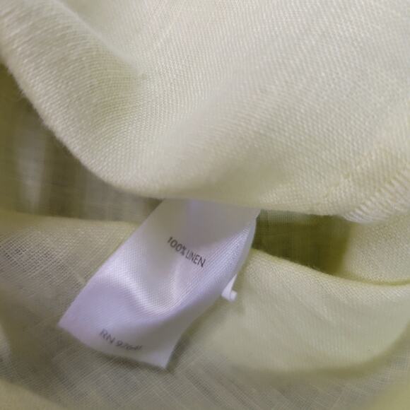 J. Jill Love Linen Button Front Top Womens Small Petite Tunic Yellow Sleeveless - Picture 8 of 11